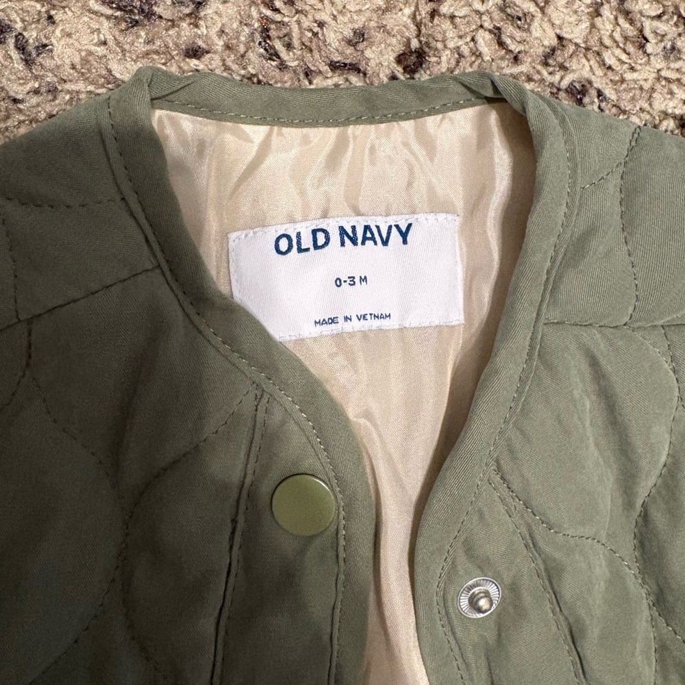 Old Navy Sage Green Quilted Baby Jacket